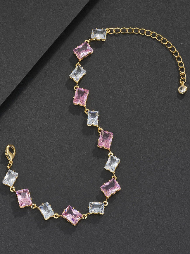 6mm Pink Baguette Bracelet Main Image