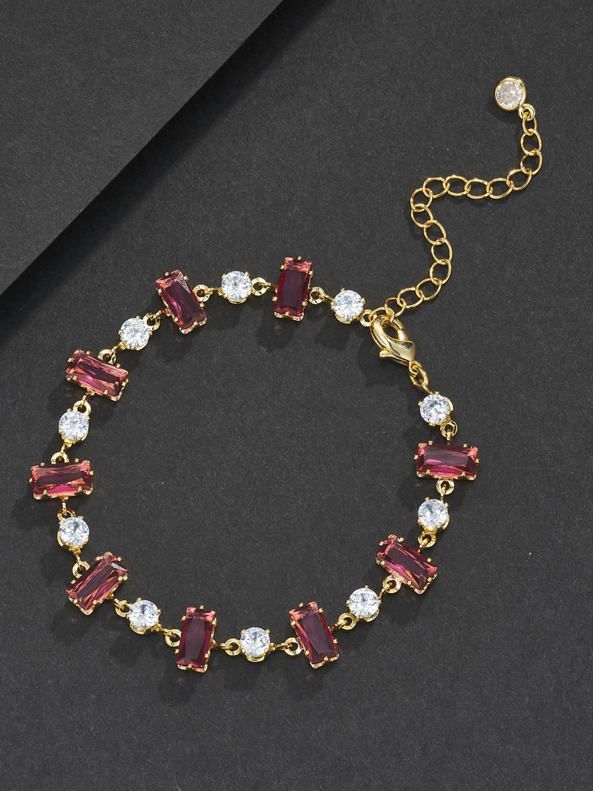 9mm Red Baguette Bracelet