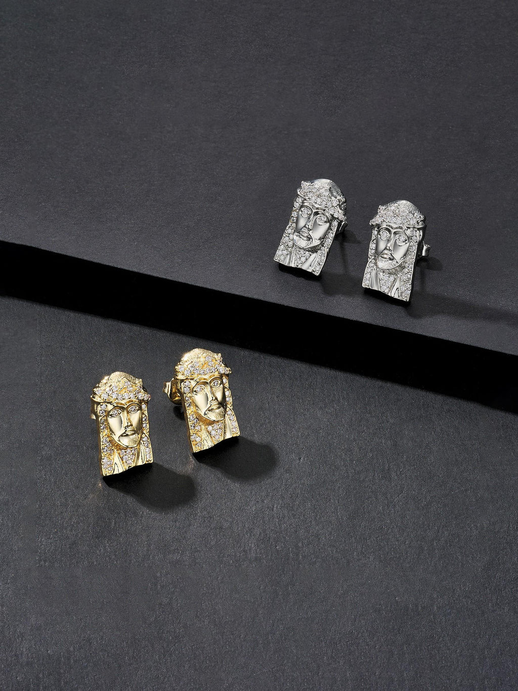 Relief Face Stud Earrings