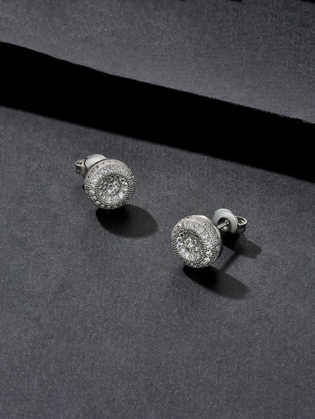 Round Iced Street Stud Earrings