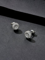 Round Iced Street Stud Earrings