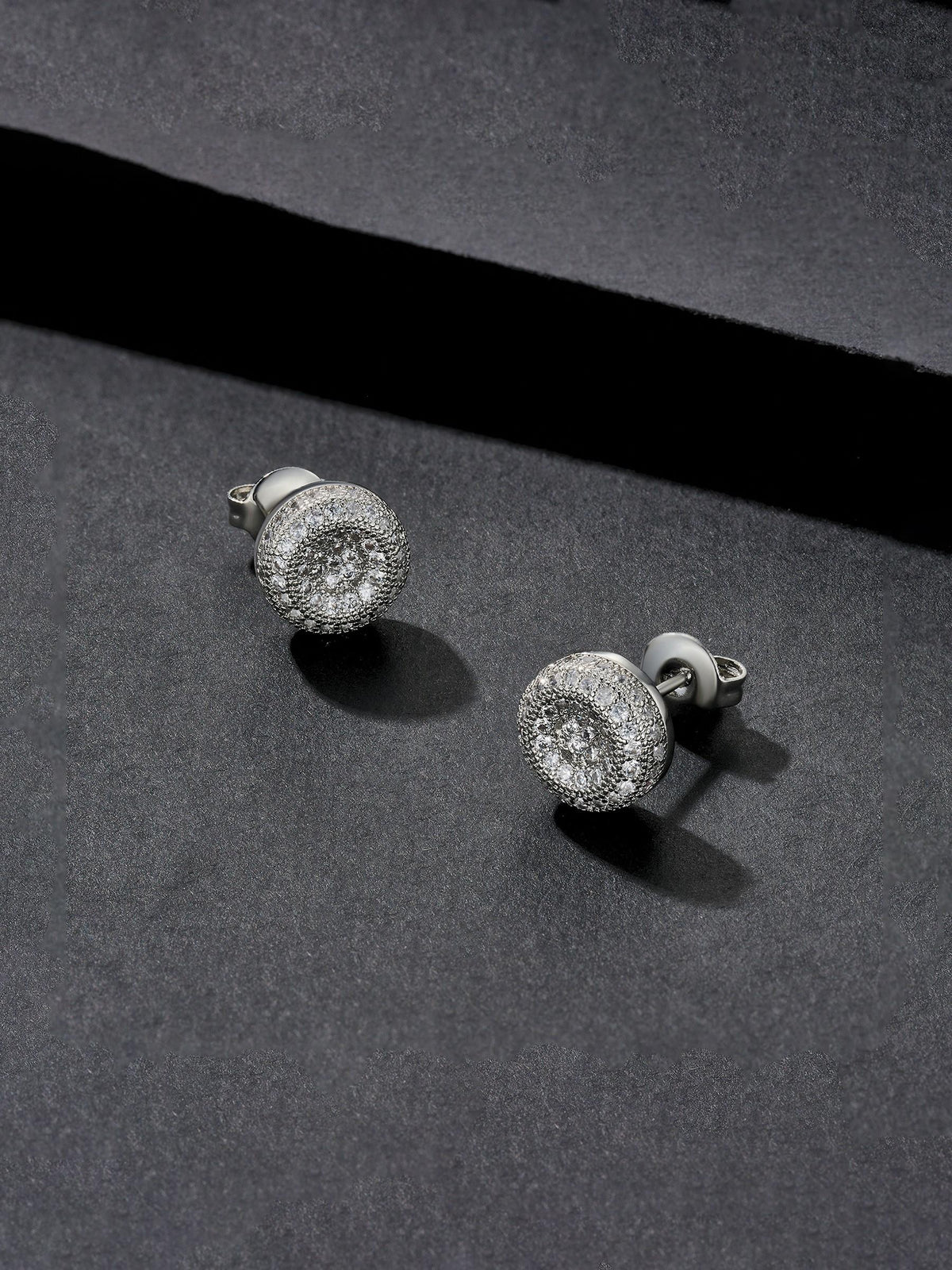 Round Iced Street Stud Earrings