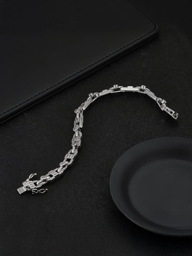 7mm Figure-8 Square CZ Bracelet Main Image