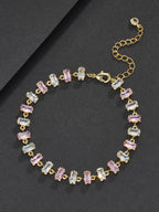 7mm Pink Baguette Bracelet