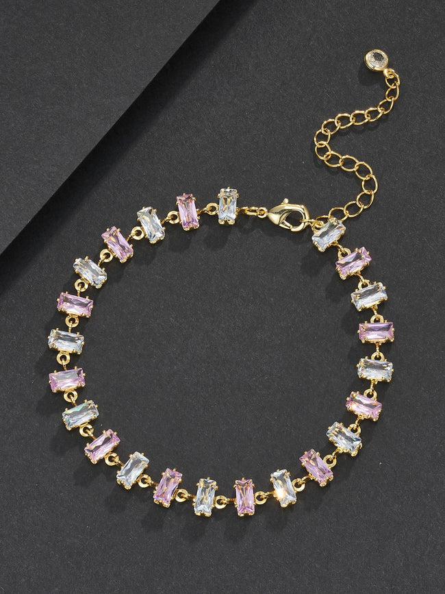 7mm Pink Baguette Bracelet Hover Image