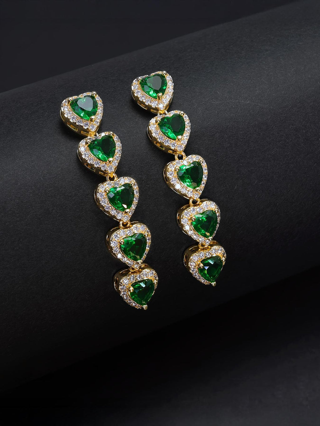 Iced Heart Drop Earrings