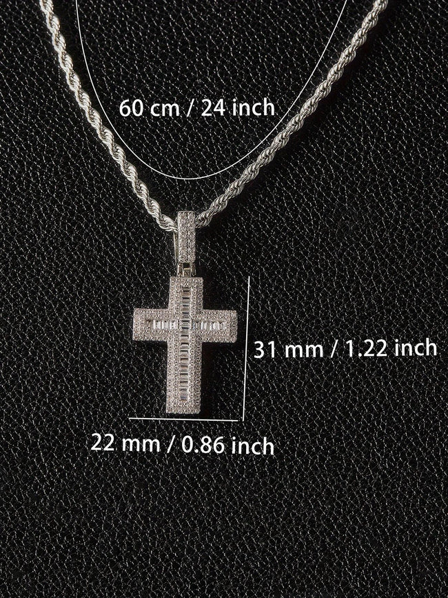 Iced Square Cross Pendant Main Image