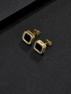 9mm Square Iced Stud Earrings
