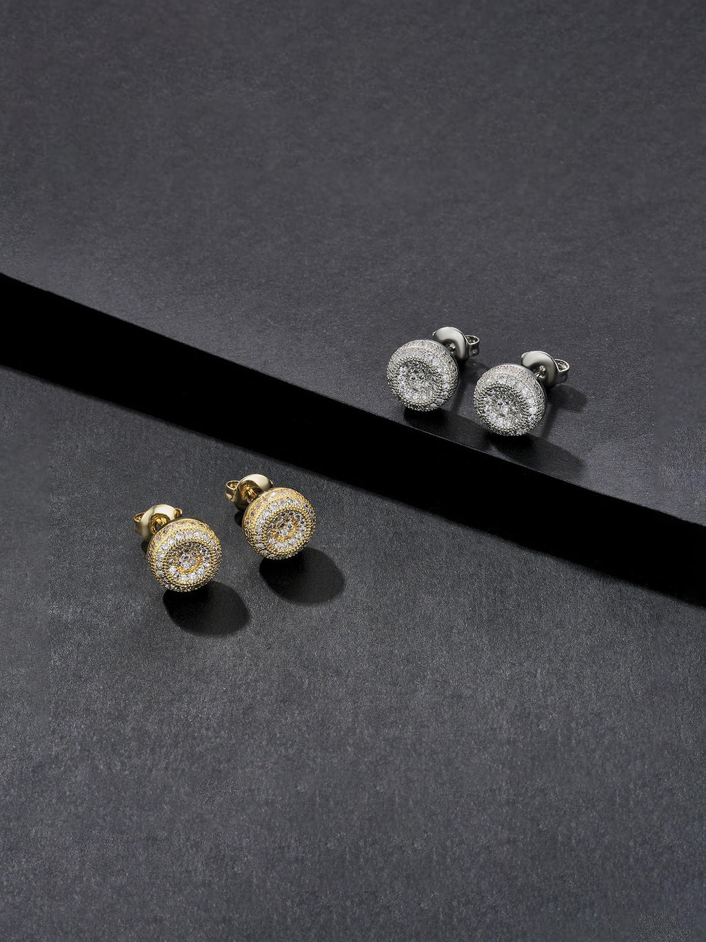 Round Iced Street Stud Earrings