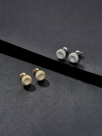 Round Iced Street Stud Earrings