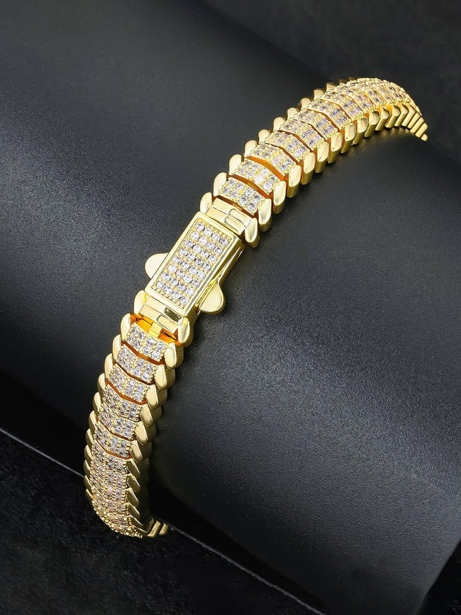 9MM Full-Iced Herringbone Bracelet Main Image