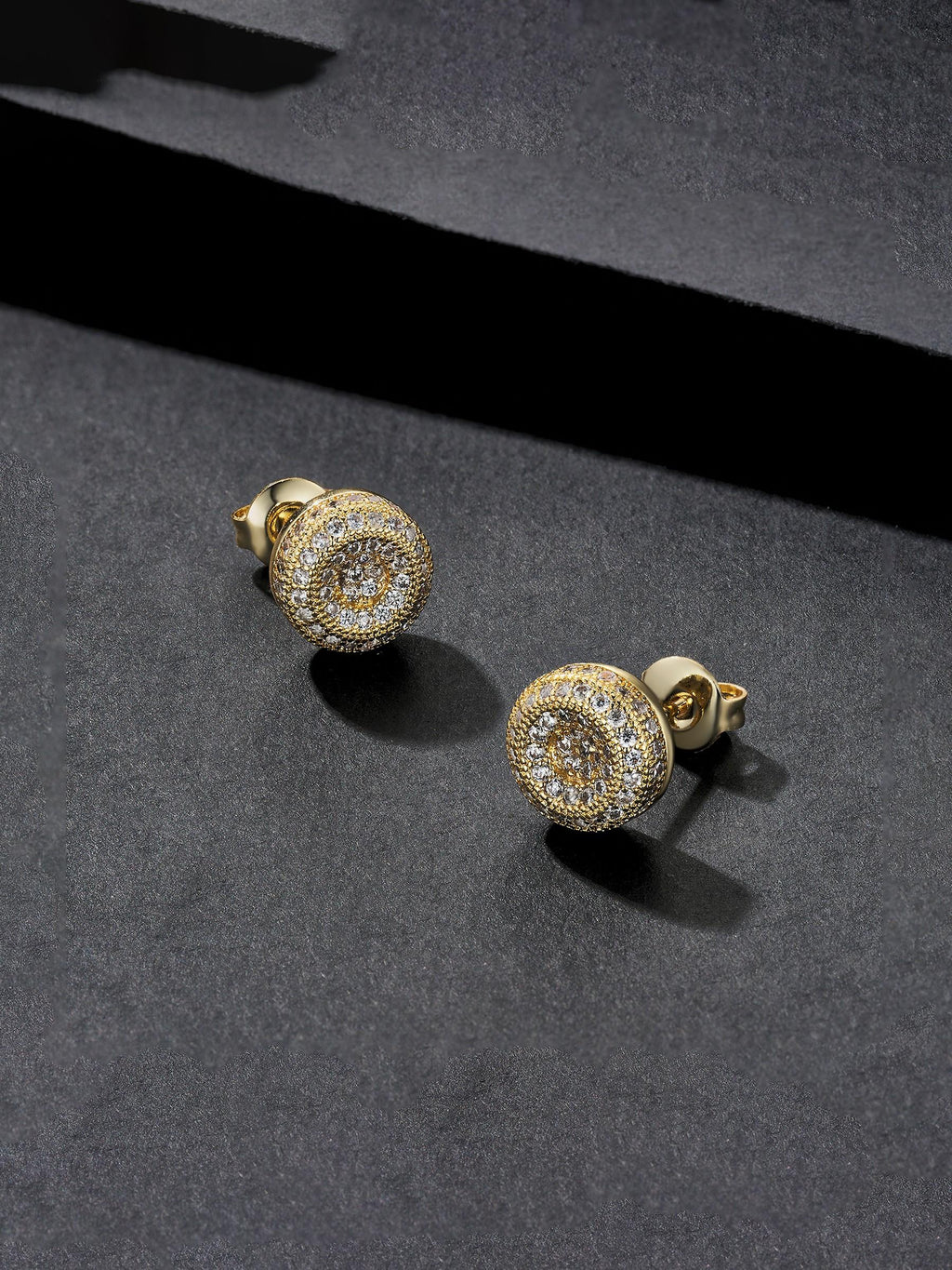 Round Iced Street Stud Earrings