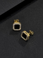 9mm Square Iced Stud Earrings