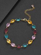 7mm Multicolor Oval Gemstone Bracelet