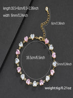 Pink Heart CZ Statement Bracelet