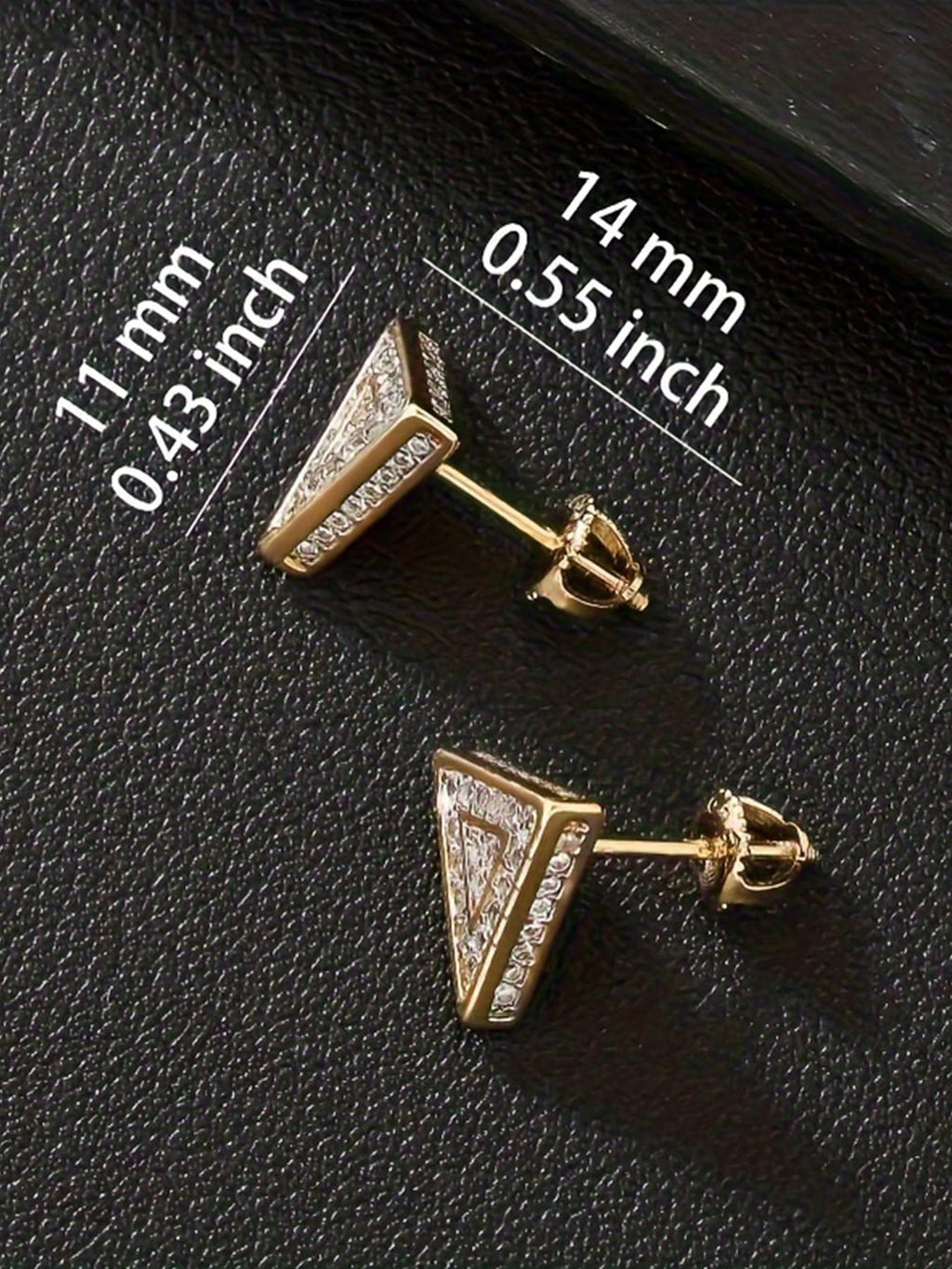 Triangle Iced Stud Earrings