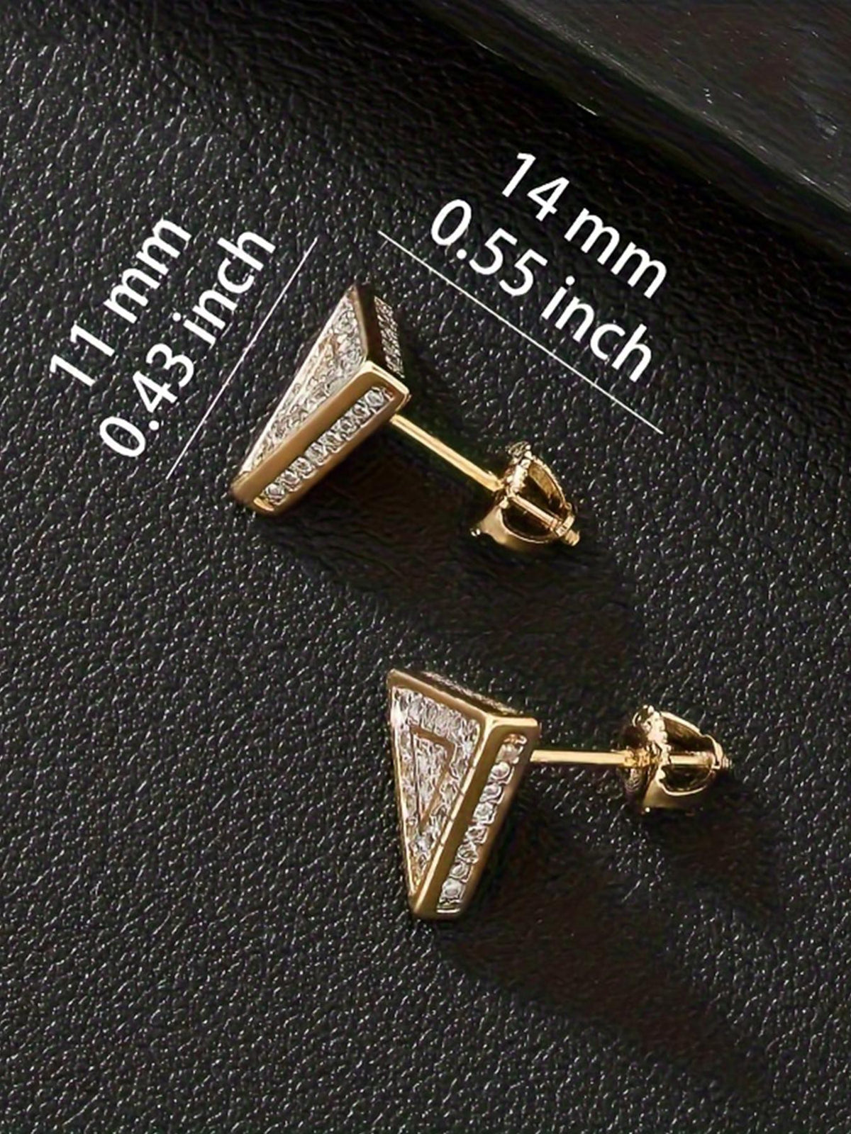 Triangle Iced Stud Earrings