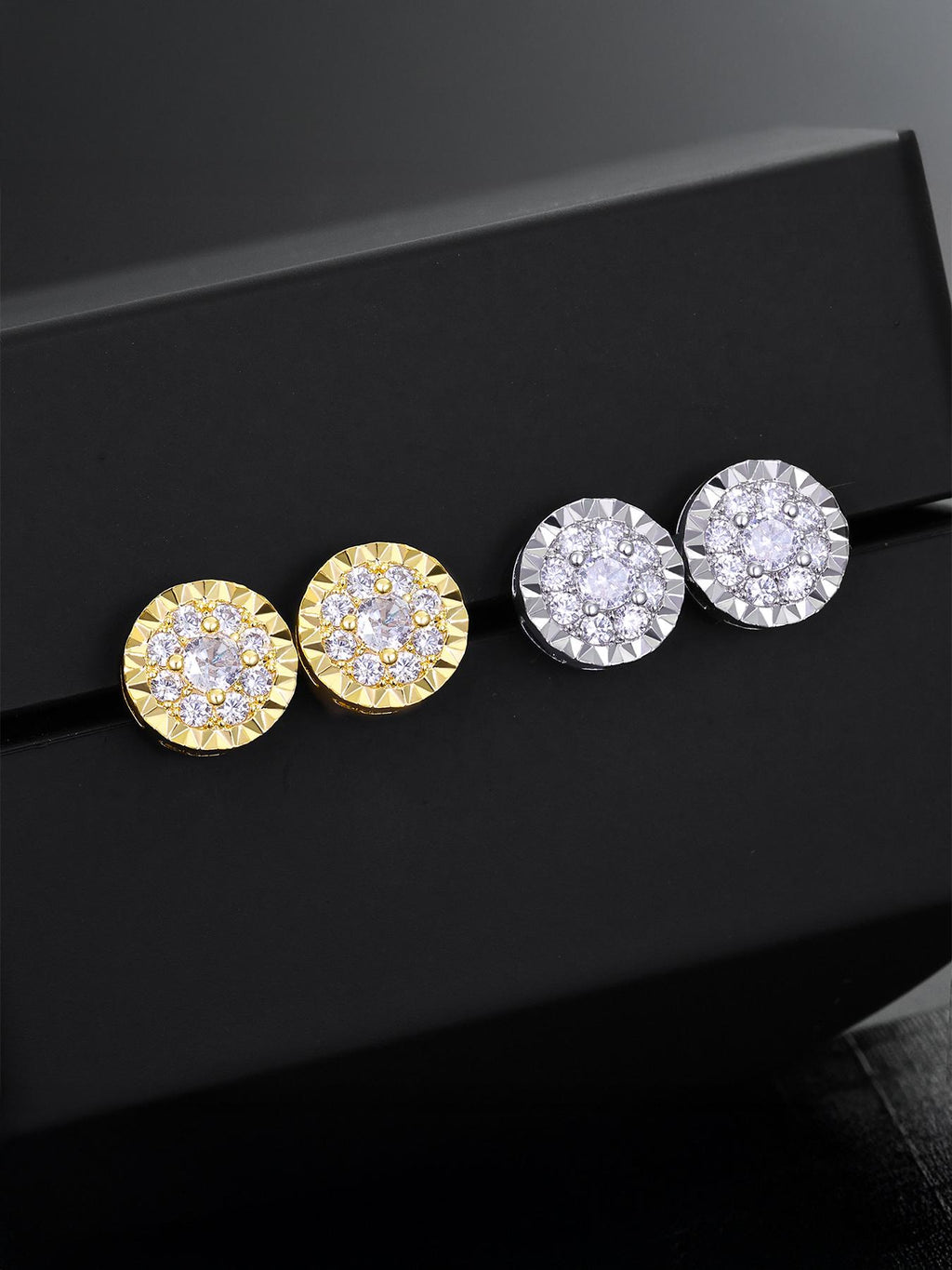 Classic Round CZ Stud Earring Set
