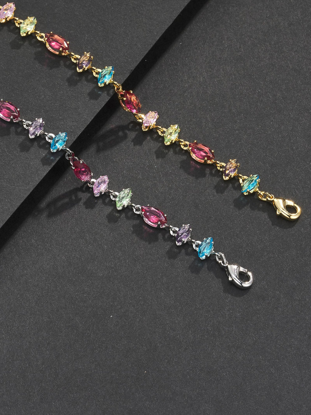 Multicolor Mixed-Cut Gemstone Bracelet