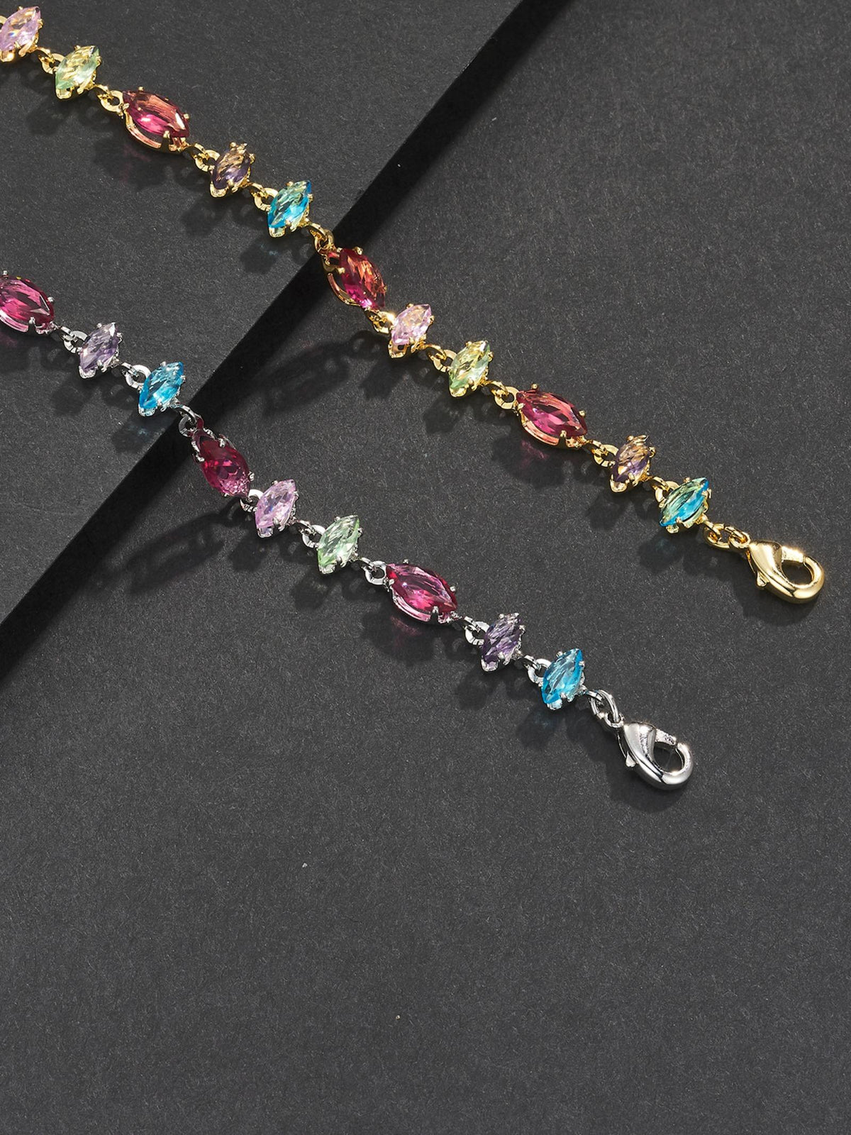Multicolor Mixed-Cut Gemstone Bracelet