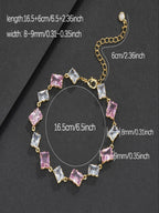 6mm Pink Baguette Bracelet