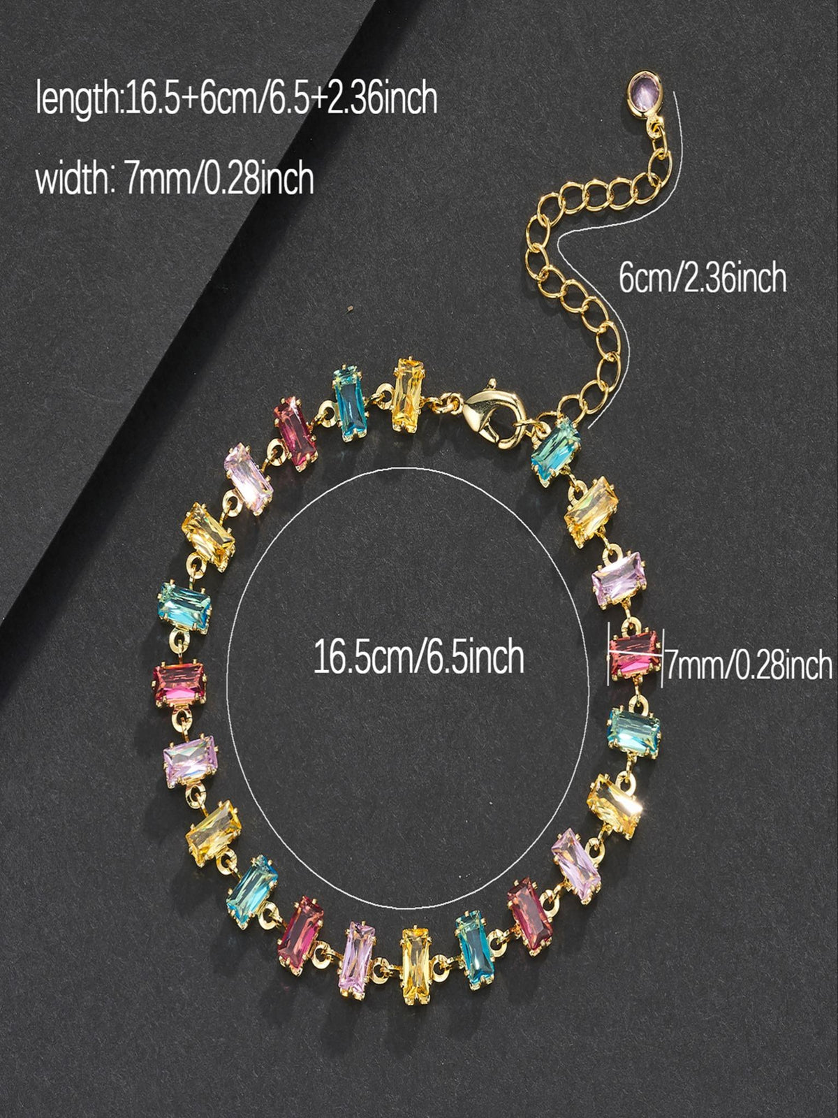 7mm Multicolor Gemstone Bracelet