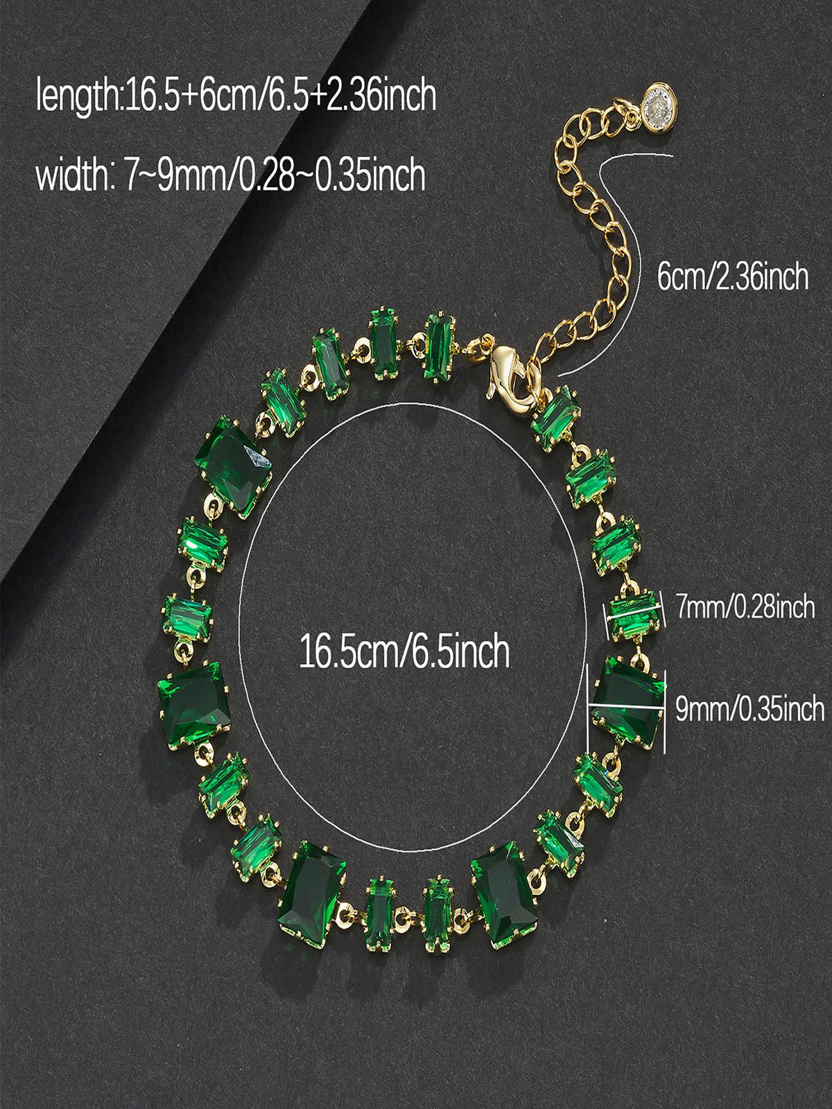 Green Baguette Bracelet