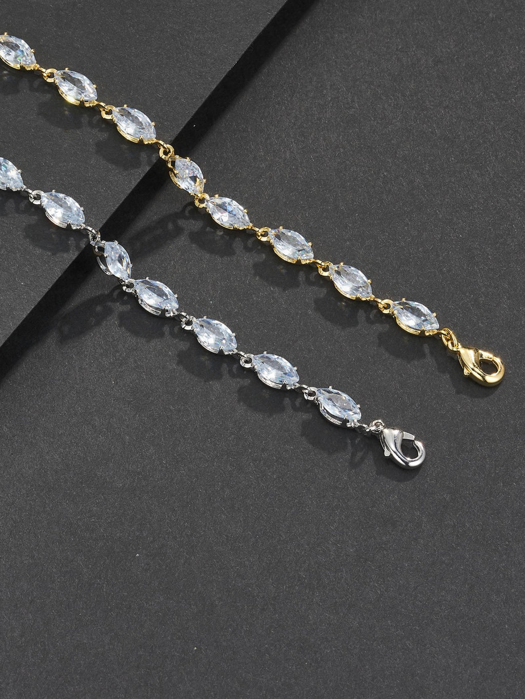 Adjustable 4mm Pear CZ Bracelet
