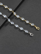 Adjustable 4mm Pear CZ Bracelet