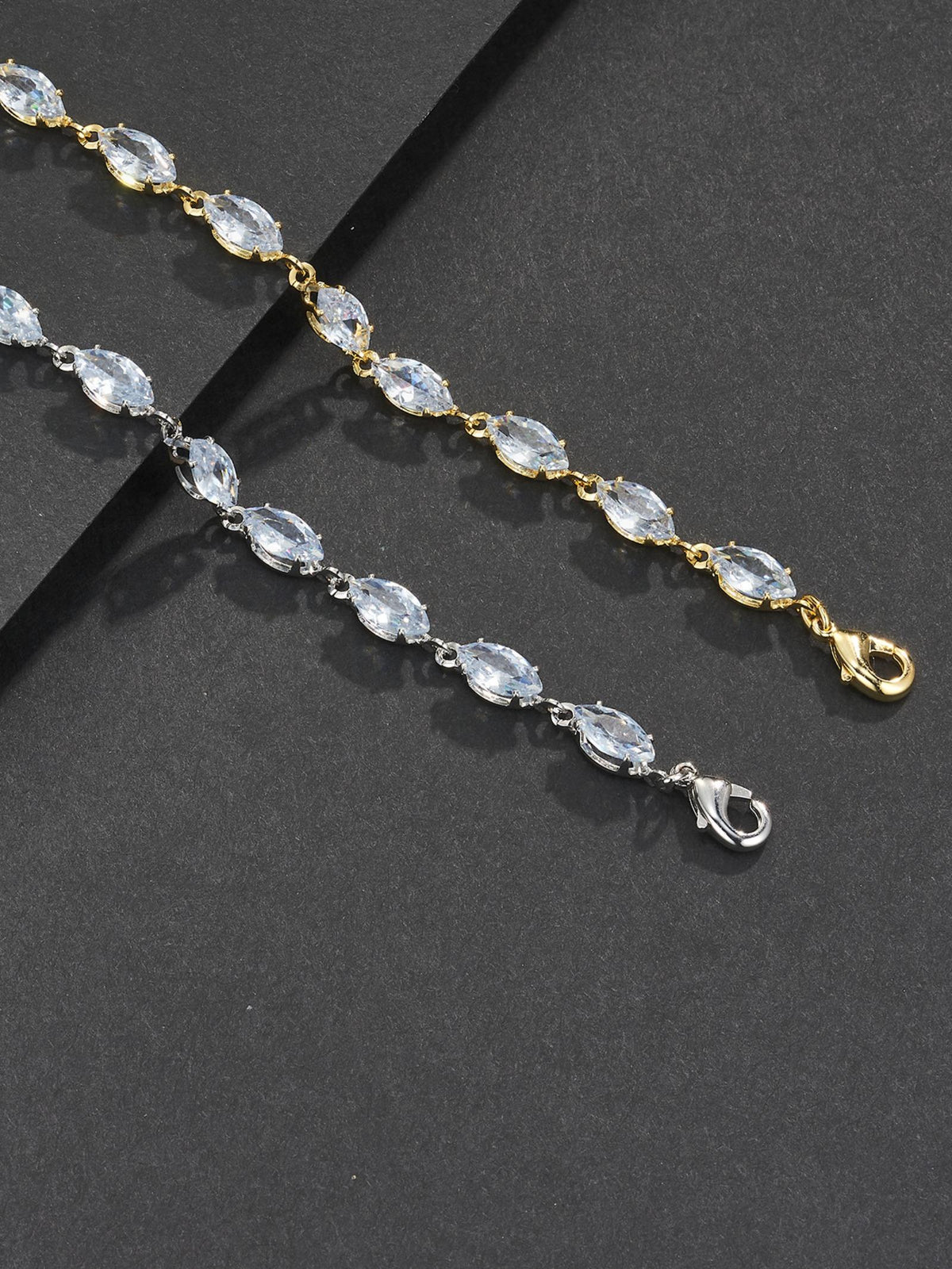 Adjustable 4mm Pear CZ Bracelet