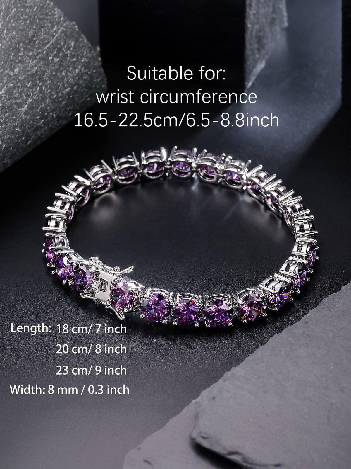 8MM Purple Tennis Bracelet