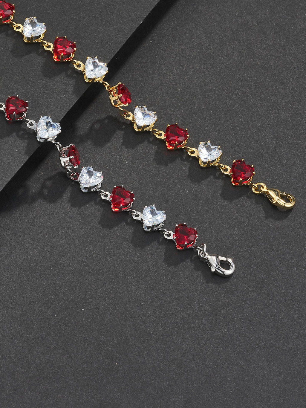 Red Heart CZ Statement Bracelet