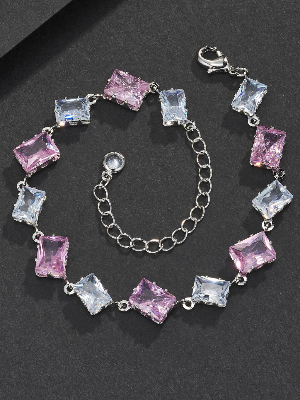 6mm Pink Baguette Bracelet