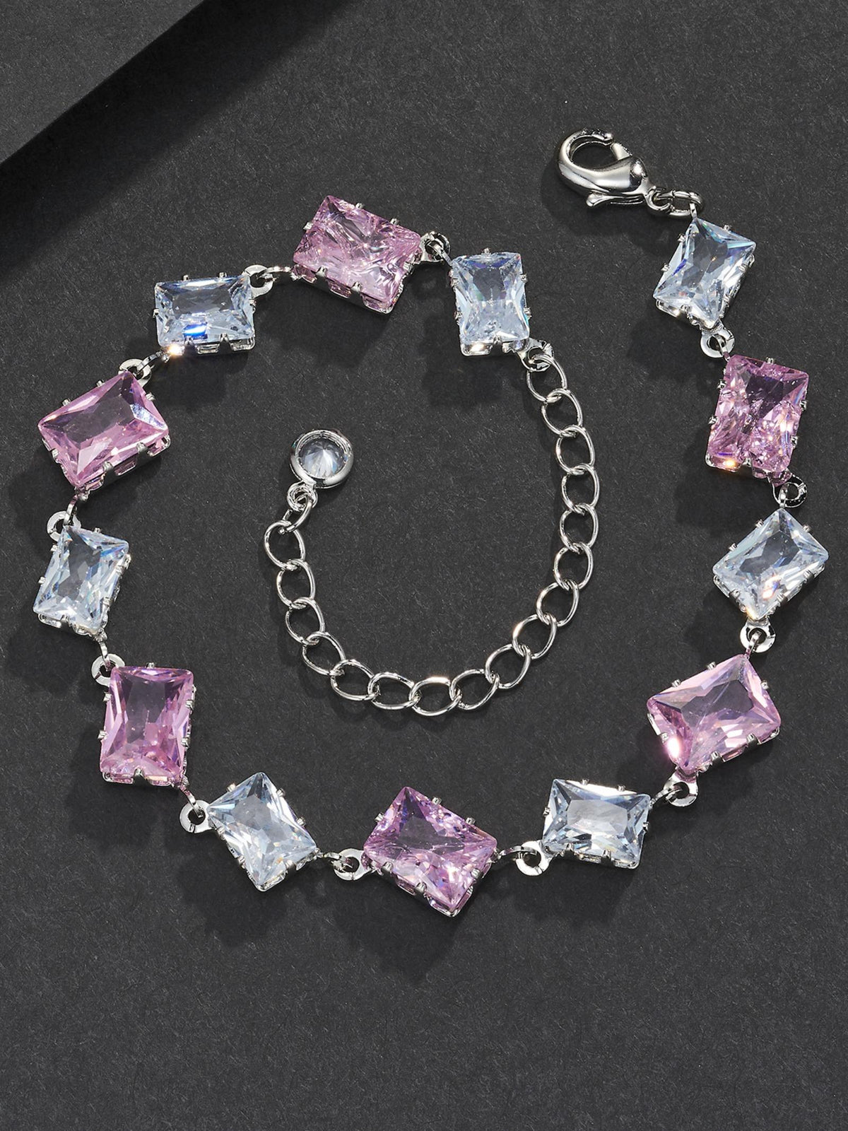 6mm Pink Baguette Bracelet