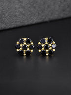 Black Plum Blossom Stud Earrings