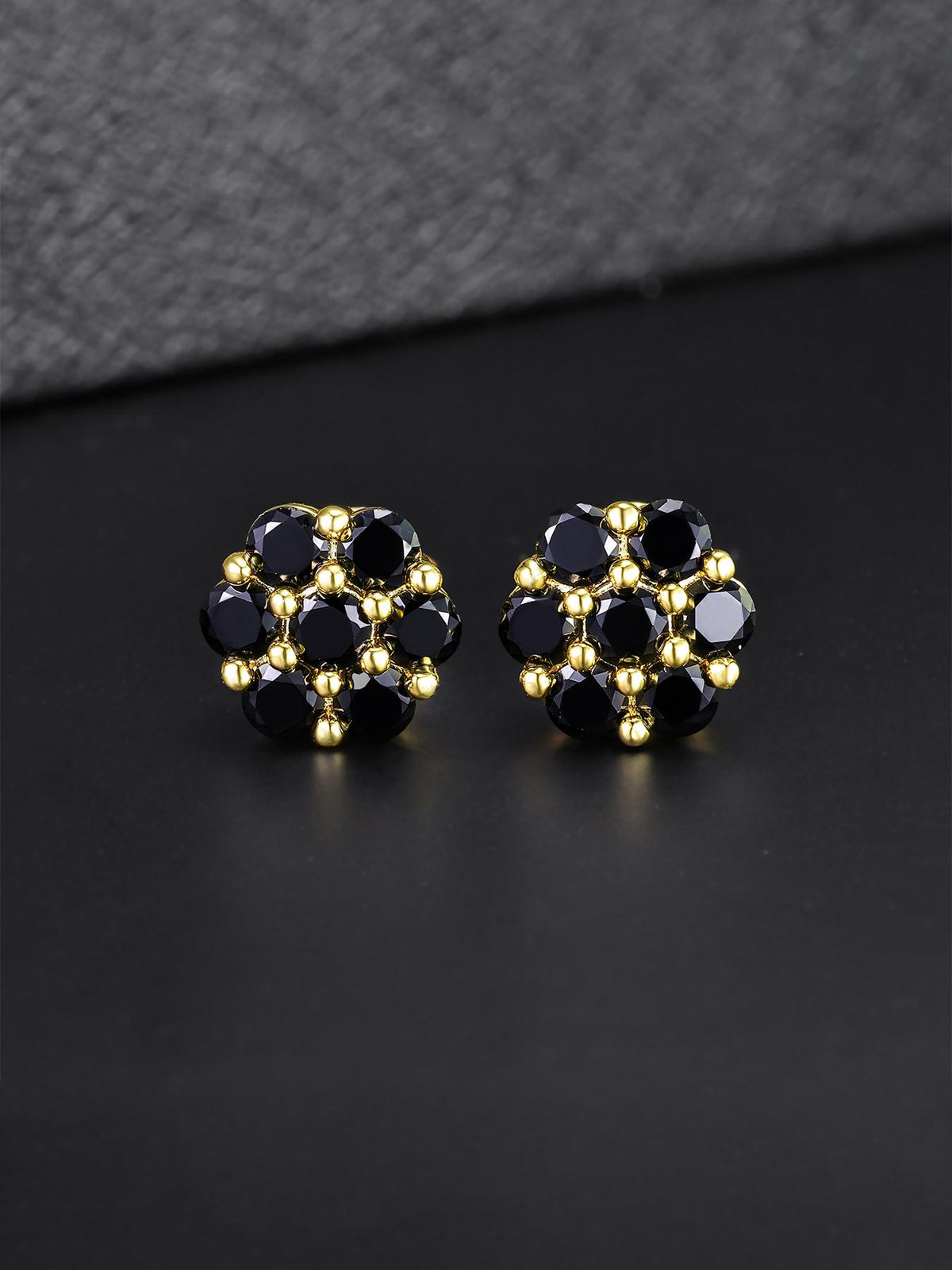 Black Plum Blossom Stud Earrings