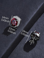 Iced Ruby Stud Earrings