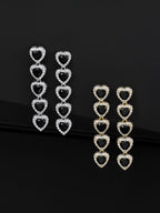 Iced Heart Drop Earrings