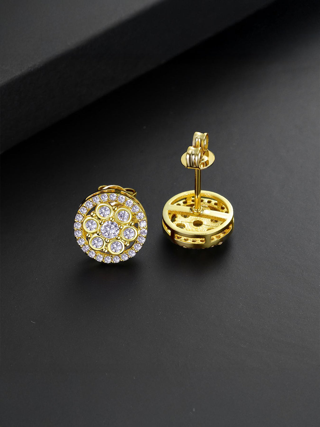 Square Iced Stud Earrings