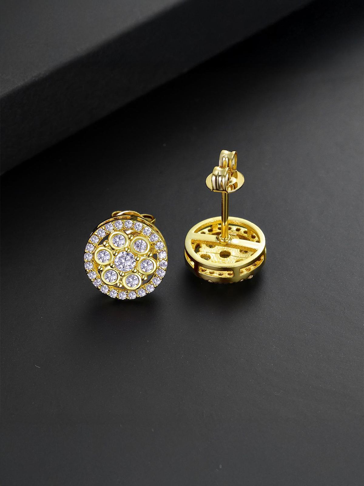 Square Iced Stud Earrings