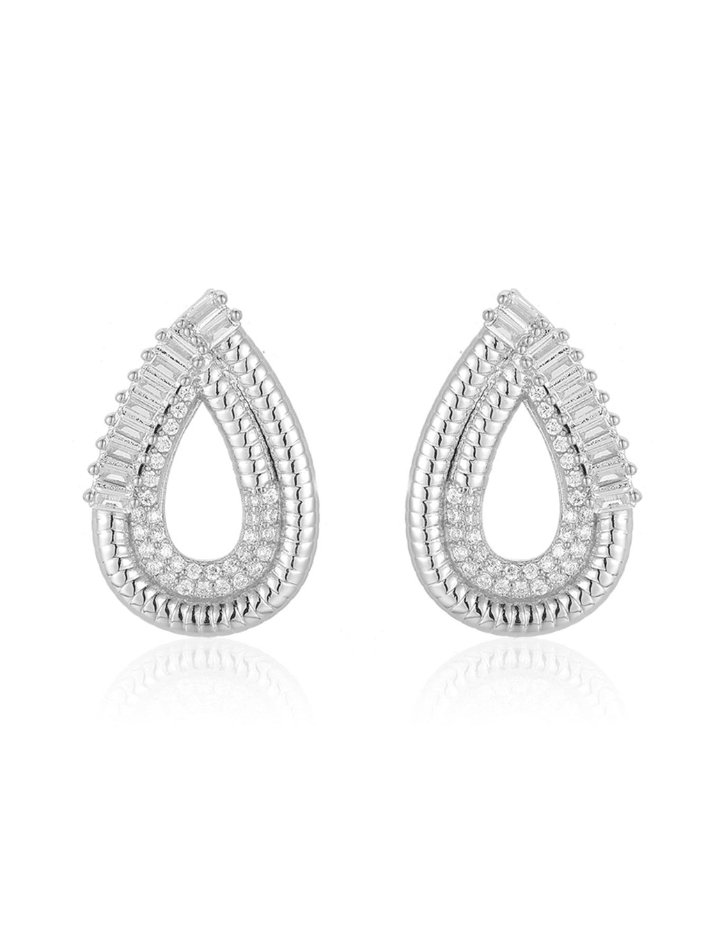 Iced Teardrop Stud Earrings