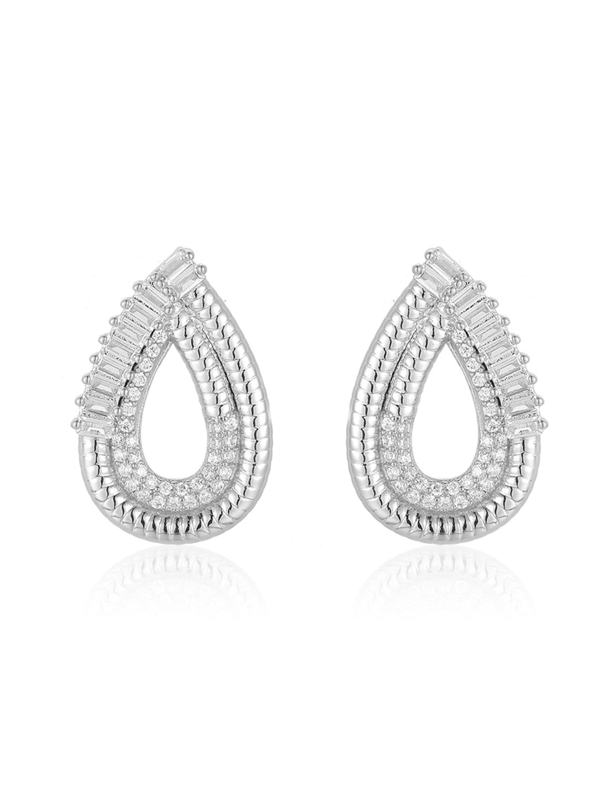 Iced Teardrop Stud Earrings