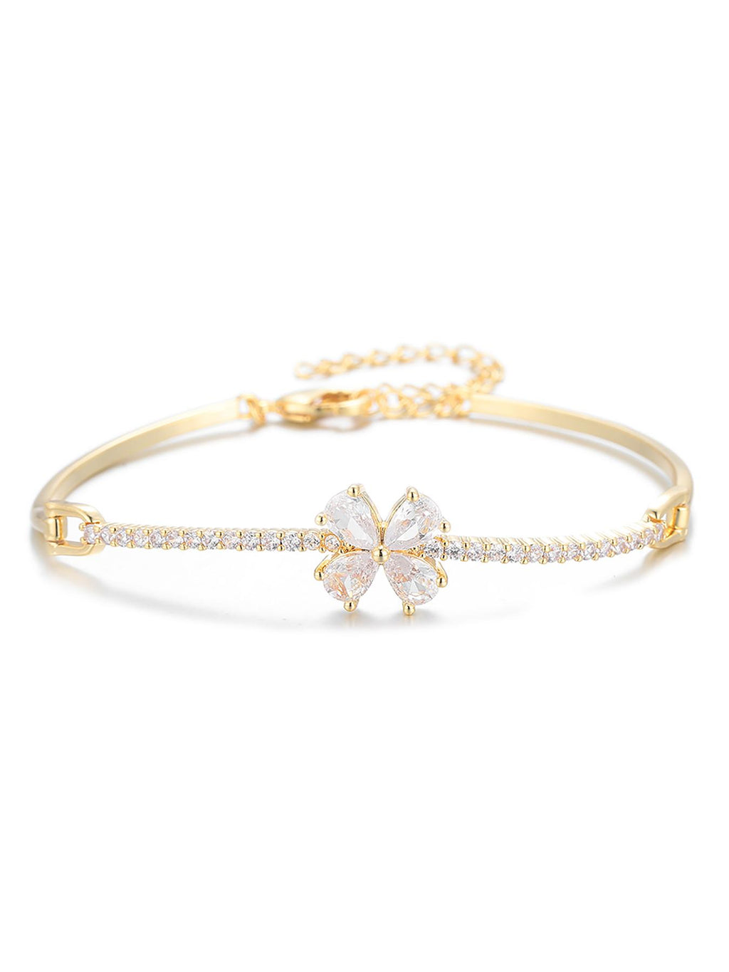 Multicolor Flower CZ Statement Bracelet