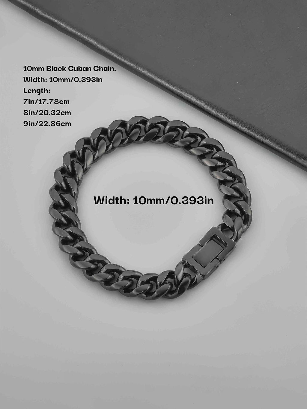 10MM Black Cuban Link Bracelet