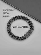 10MM Black Cuban Link Bracelet