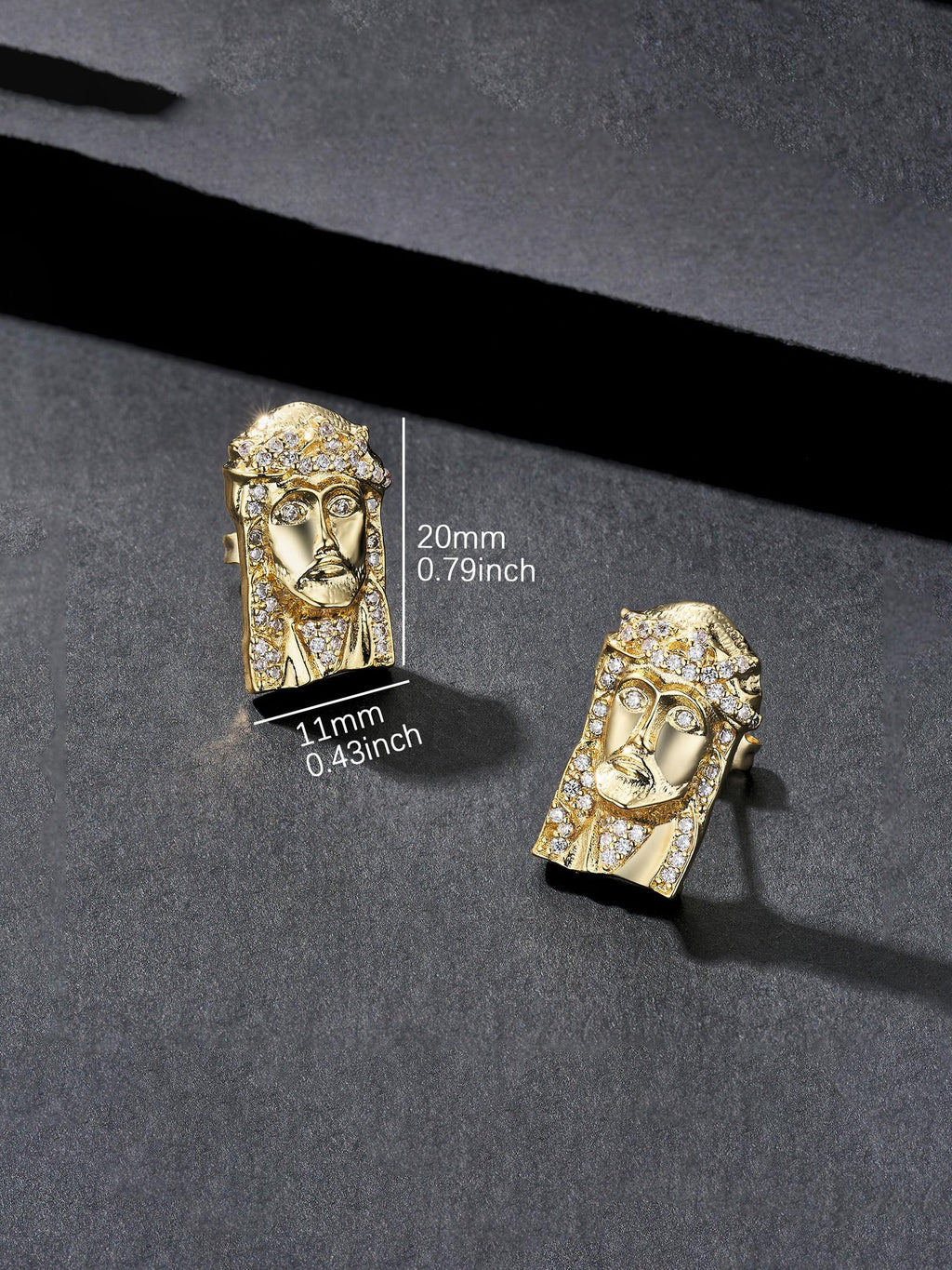 Relief Face Stud Earrings