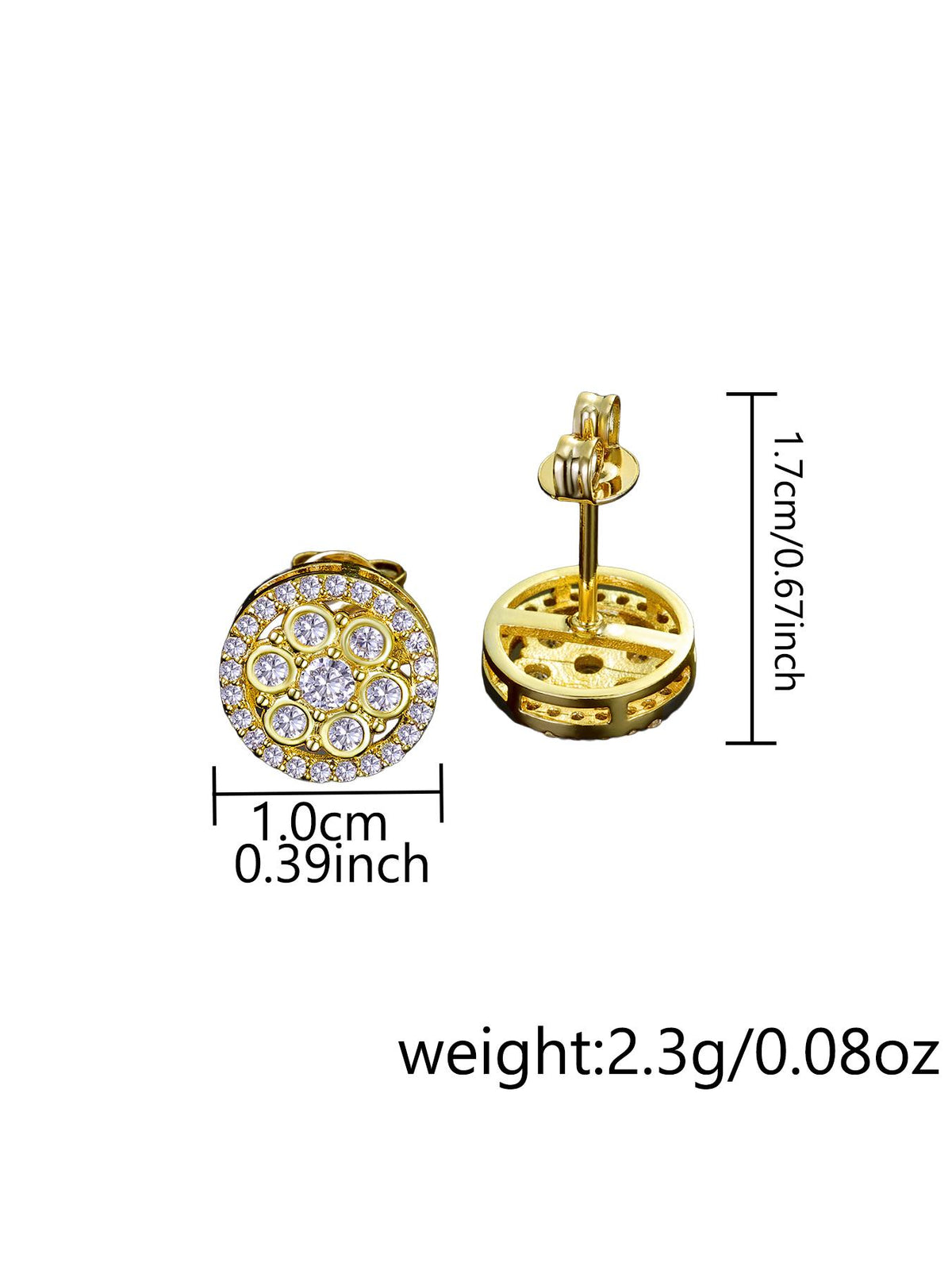 Square Iced Stud Earrings