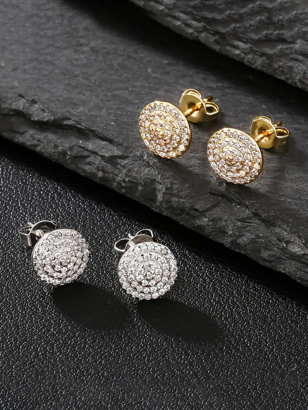Iced Arc Hoop Earrings