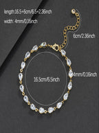 Adjustable 4mm Pear CZ Bracelet
