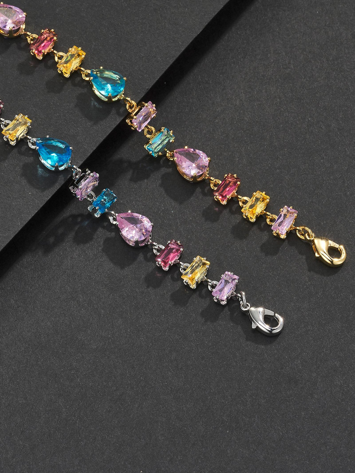 Multicolor Square Gemstone Bracelet